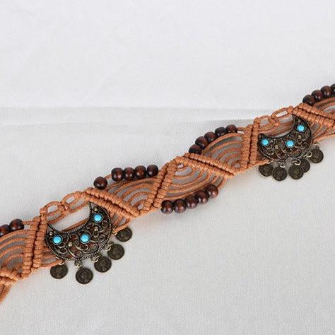 Ceinture à nouer en corde de coton ciré, avec perles, modèle Einina – Image 8
