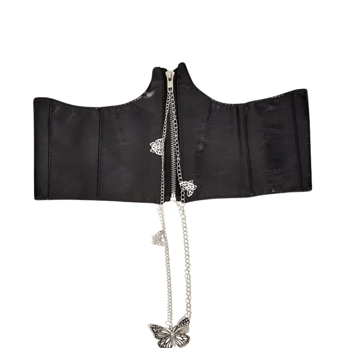 Ceinture corset à fermeture éclair avec chaînes papillons, modèle Hayes – Image 2